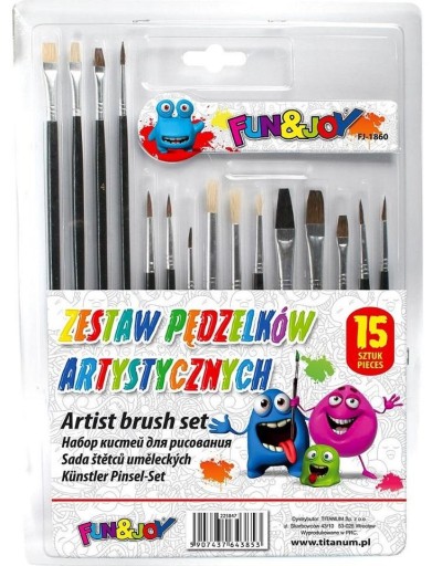 PĘDZLE ARTYSTYCZNE 15SZT