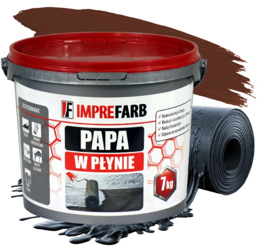 PAPA W PŁYNIE FOLIA NA DACH DREWNO BLACHĘ ETERNIT GONT BETON BLACHĘ 7 KG