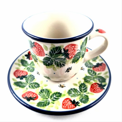 FILIŻANKA ESPRESSO V: 0,06L POZIOMKI BOLESŁAWIEC