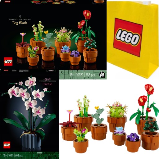 LEGO ICONS ZESTAW WALENTYNKOWY KWIATY PREZENT MAŁE ROŚLINKI 10329 + 10311