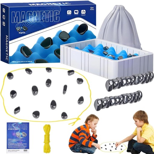 Magnetic chess game Set of stones Chess battle Educational board Checkers