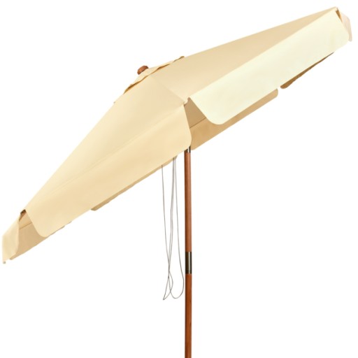 Odchylany parasol tarasowy wykonany z drewna i wodoodpornej tkaniny 3 m