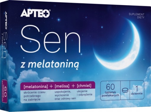 Sen z melatoniną Apteo 60 tabletek