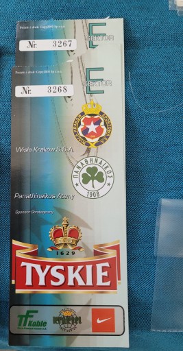 bilet kolekcjonerski Wisła Kraków - Panatinaikos