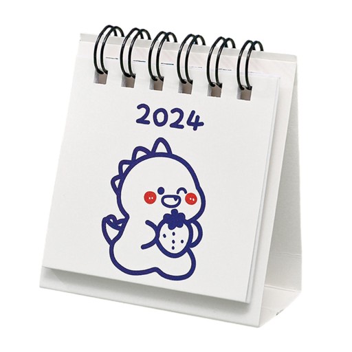 Mini kalendarz na biurko 2024 Ozdoby na biurko Kalendarz Mini miesięczny dinozaur