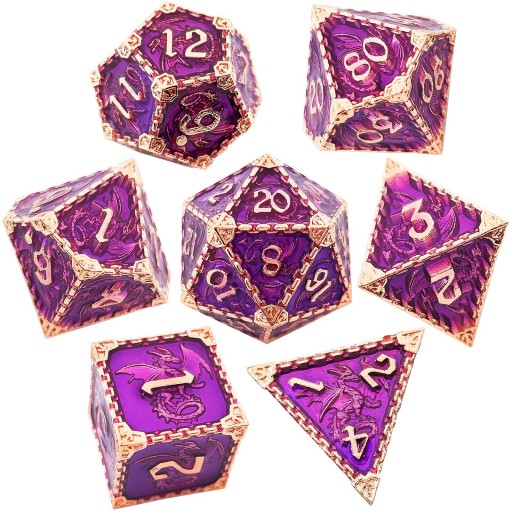 SMOCZA WIARA ZESTAW 7 METALOWYCH KOŚCI RPG