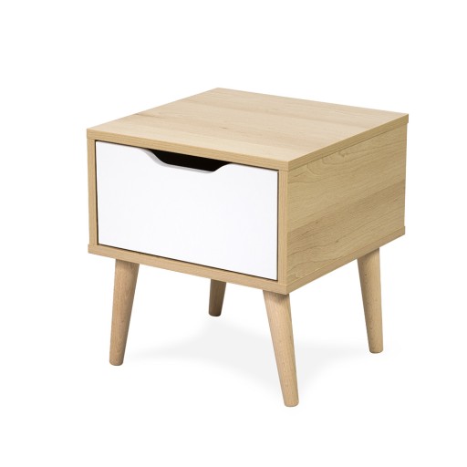 Szafka nocna stolik SOFIE LittleSky buk/biały 39x43 cm KLUPŚ
