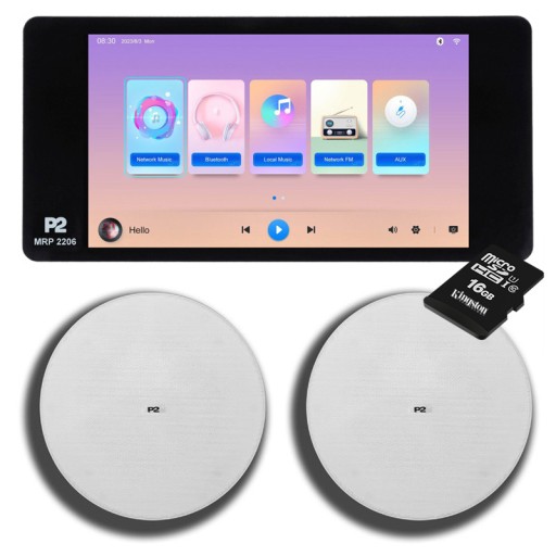 P2 AUDIO RADIO INTERNETOWE PODTYNKOWE Z BT + GŁOŚNIKI 2X 40W