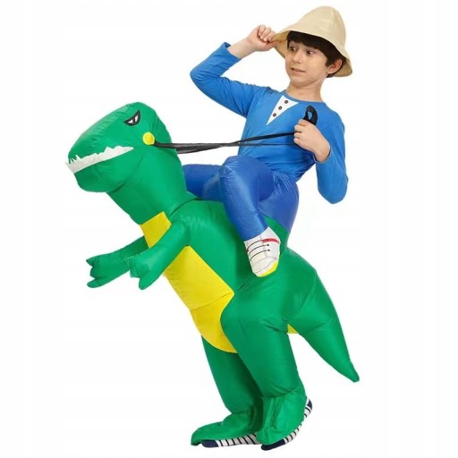 PRZEBRANIE DMUCHANY STRÓJ DINOZAUR T-REX KOSTIUM