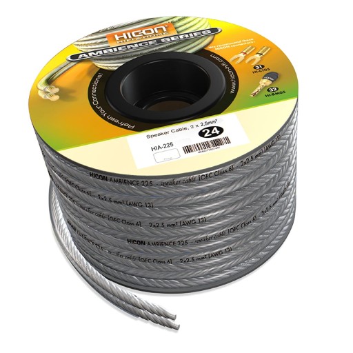 HICON KABEL PRZEWÓD GŁOŚNIKOWY HIEND SREBRO 2,5mm