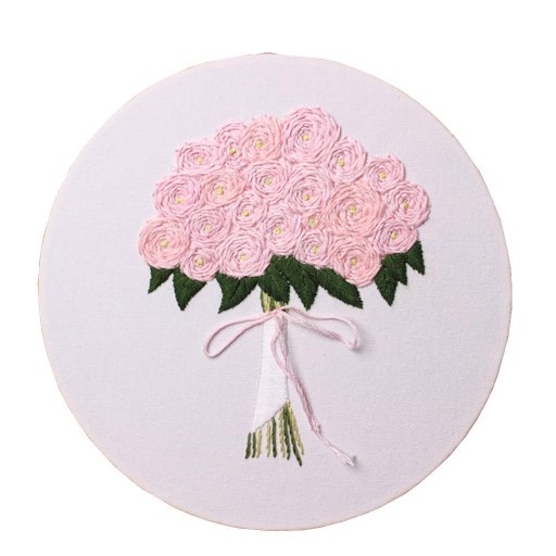 Cross Stitch Hand Embroidery Starter Thread Pink