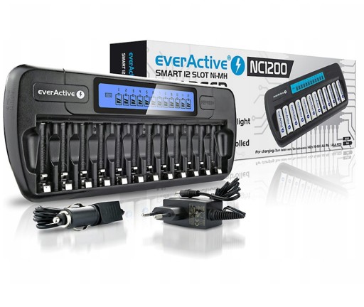 Ładowarka do baterii akumulatorów EverActive NC-1200 AA , AAA 12 paluszków