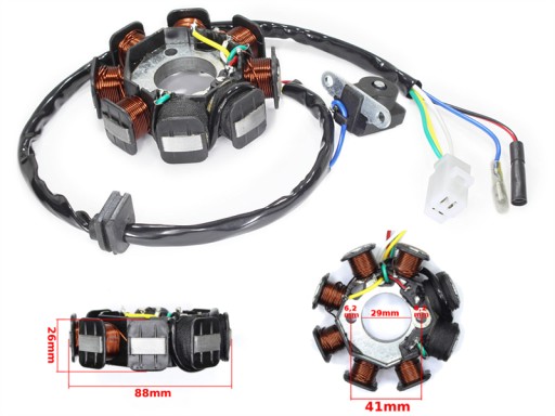 APARAT ZAPŁONOWY STATOR GY6-50 2 CEWKI ZAPŁONOWE