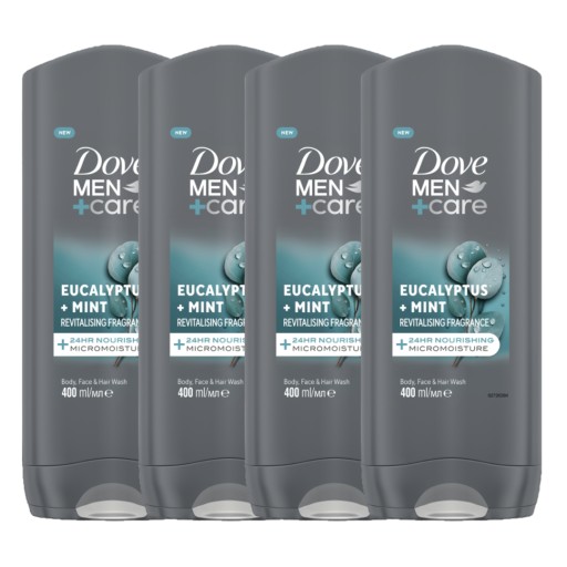Мужской гель для душа 3в1 Dove Men+Care Eucalyptus Mint SET 4x400мл