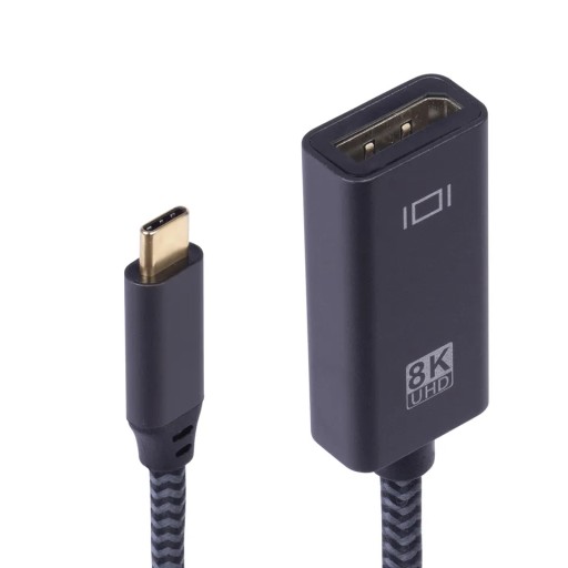 ADAPTER KABEL PRZEWÓD DISPLAYPORT USB-C THUNDERBOLT MACBOOK PLECIONKA 8K 4K