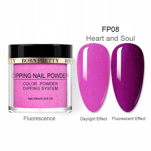 BORN PRETTY - manicure tytanowy PROSZEK FLUO FP08