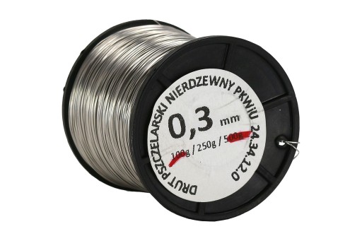 Drut do ramek pszczelich nierdzewny 0,3 mm - 250g