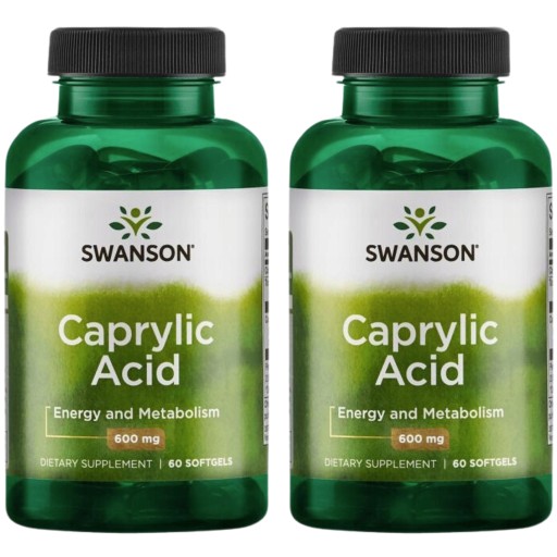 2x SWANSON Kwas Kaprylowy 600mg 60K
