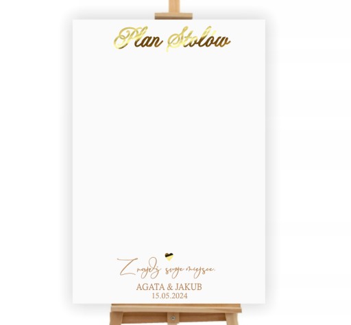 PLAN STOŁÓW tablica powitalna DEKORACJA ŚLUBNA Ślub Wesele IMIONA 60x 40 cm
