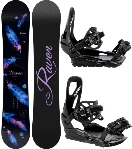 Snowboard RAVEN Mia Black 153cm + wiązania S230 Black