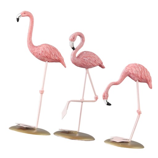 RZEŹBA FLAMINGO BOHO DECOR 3 SZT