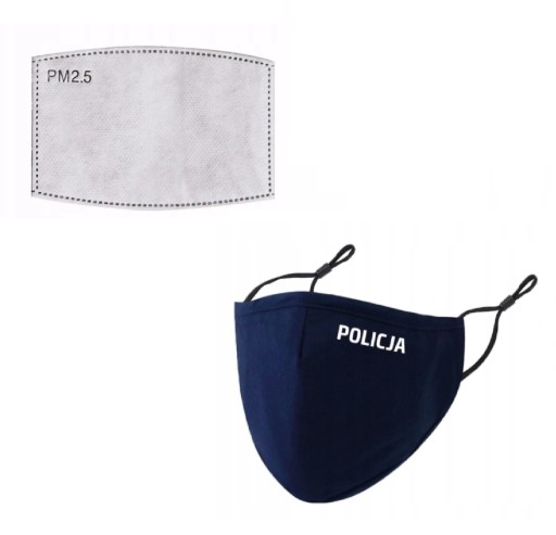 MASKA MASECZKA POLICJA MUNDUR+FILTR PM2.5 FFP2 N95