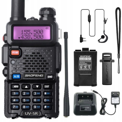 Baofeng UV-5R 8W KRÓTKOFALÓWKA RADIOTELEFON WALKIE TALKIE SKANER VHF UHF CE