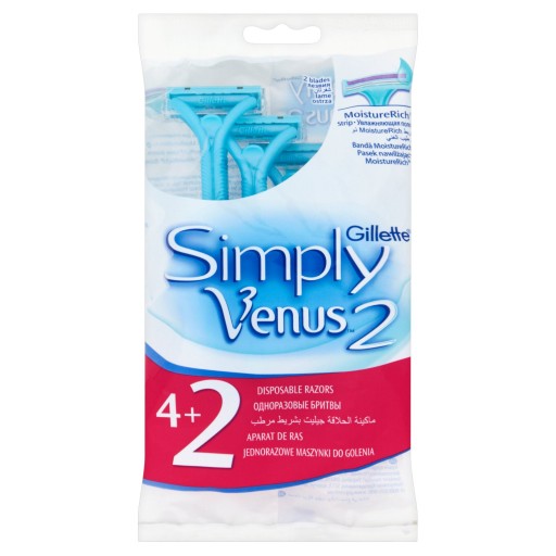 GILLETTE SIMPLY VENUS2 MASZYNKI DO GOLENIA 6 SZT
