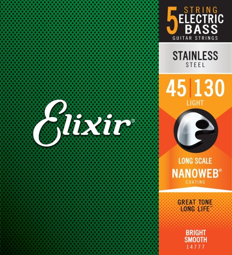Struny basowe Elixir NanoWeb Steel 5str 45-130