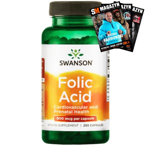 SWANSON KWAS FOLIOWY CIĄŻA UKŁAD NERWOWY MÓZG SERCE 800mcg 250k