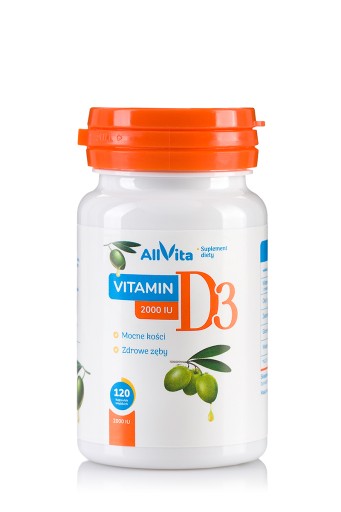 Witamina D3 2000 IU 120 kapsułek 100% naturalna