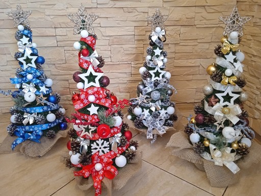 STOŻEK DEKOROWANY w DONICY z dekoracją LED 60 CM
