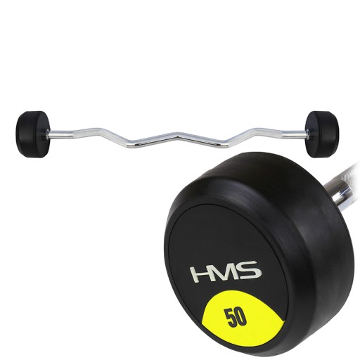 SZTANGA STAŁA ŁAMANA GUMOWA GRYF ŁAMANY 50KG HMS