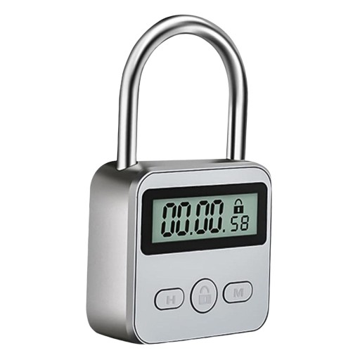 Metalowa blokada czasowa USB akumulatorowa kłódka z timerem Wyświetlacz LCD Argent