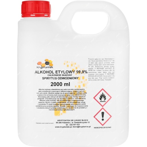 ETANOL 99,9% SPIRYTUS REKTYFIKOWANY ODWODNIONY 2L