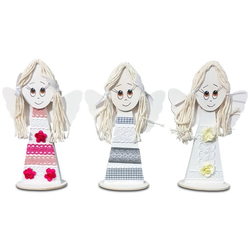 ANIOŁ ANIOŁEK Drewniany Figurka Dekoracja Ozdoba