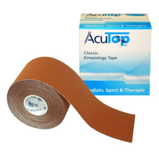 Taśma do kinesiotapingu AcuTop 5 cm x 5 m Tejp Kinesiology tape BRĄZOWY