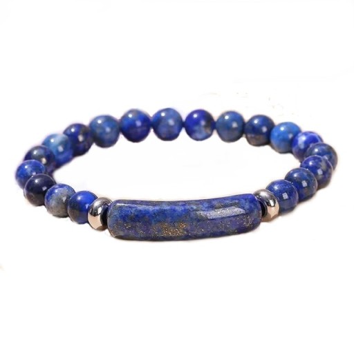 bransoletka naturalny lapis lazuli na gumce