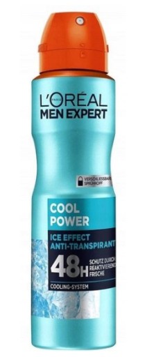LOREAL ANTYPERSPIRANT MĘSKI SPRAY DEZODORANT COOL POWER 48H MEN 150 ML