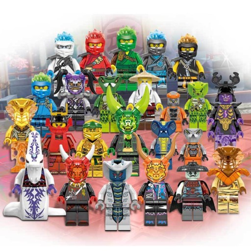 ZESTAW FIGURKI NINJAGO 24 SZTUK KLOCKI AKCESORIA
