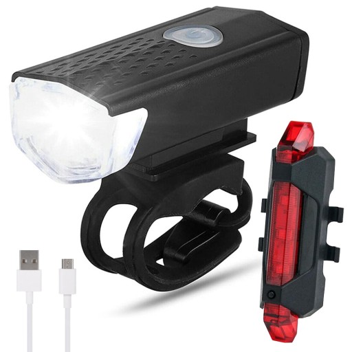 LAMPA ROWEROWA LED ZESTAW TYŁ PRZÓD USB NA ROWER