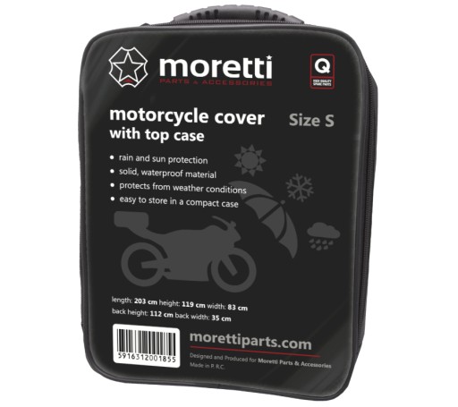 Pokrowiec na motocykl z kufrem rozmiar S Moretti