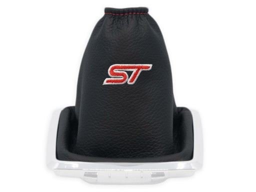 FORD FOCUS 2 ST 04-07 MIESZEK ZMIANY BIEGÓW CZARNA SKÓRA HAFT CZERWONY st