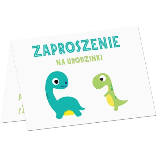 ZAPROSZENIA urodzinowe WESOŁE DINOZAURY party 6szt
