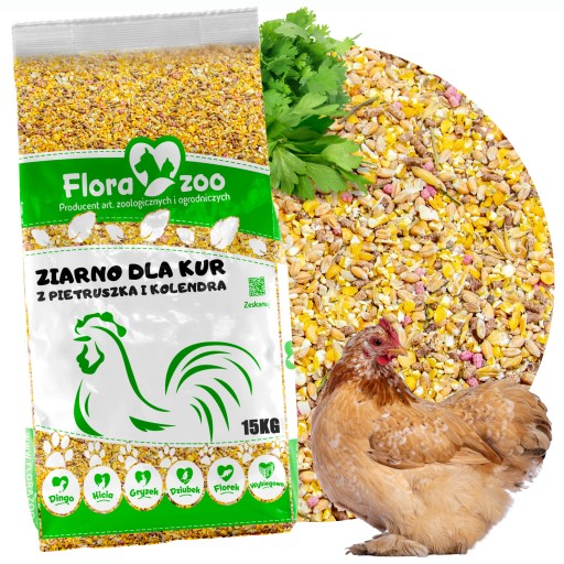 NATURALNA KARMA PASZA ZIARNO Z PIETRUSZKA KOLENDRA DLA DROBIU KUR NIOSKA