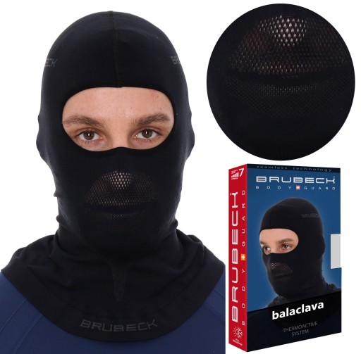 MOTOCYKLOWA KOMINIARKA Termoaktywna Brubeck ODPROWADZAJĄCA POT Czarna -L/XL
