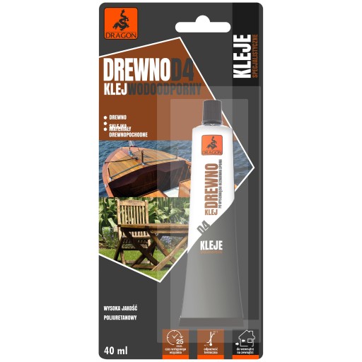 DRAGON Klej do Drewna D4 Wodoodporny 40ml