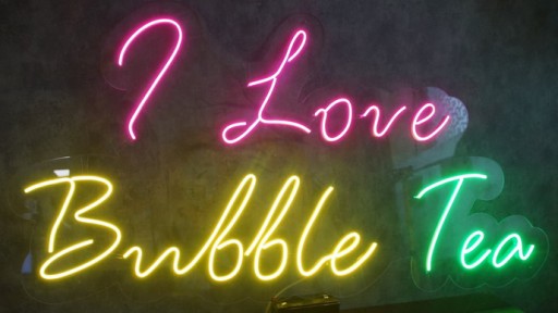 NCZILOVE2 neon LED z zasilaczem I Love Bubble Tea 140x70cm *produkt Polski*