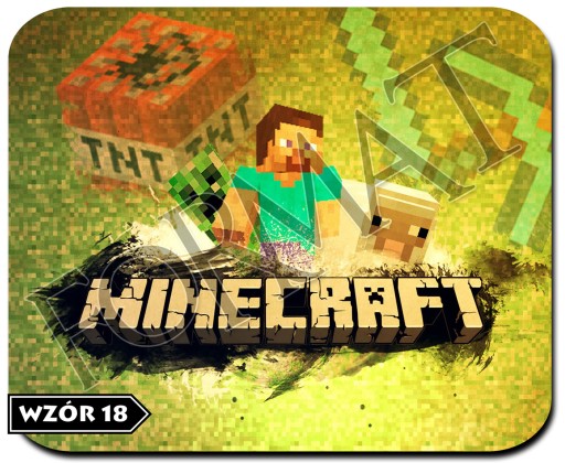 Podkładka pod mysz MINECRAFT - JAKOŚĆ HD + NAPIS!