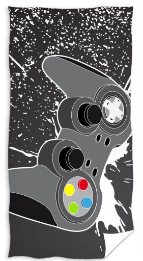 Ręcznik kąpielowy 70x140 gamer pad do gry szary